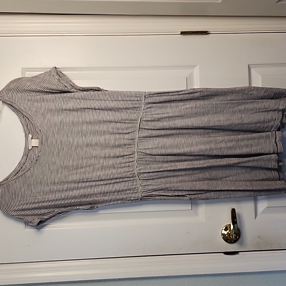 BASIC/BASIQUE Black and White Striped Dress